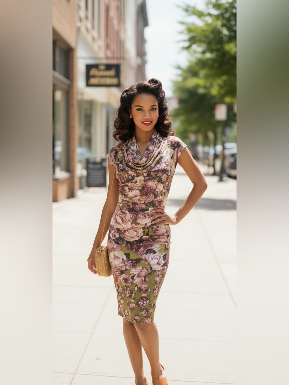 Vintage Jean Paul Gaultier Soleil Rose Floral Mesh Midi Dress, Multi, XL, NWOT